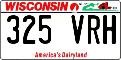 WI license plate 325VRH