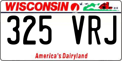 WI license plate 325VRJ
