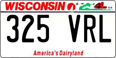 WI license plate 325VRL
