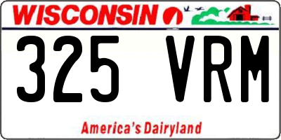 WI license plate 325VRM