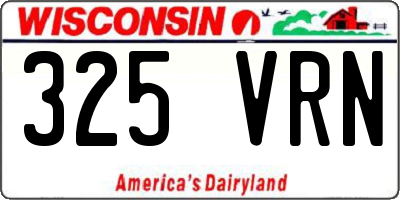 WI license plate 325VRN