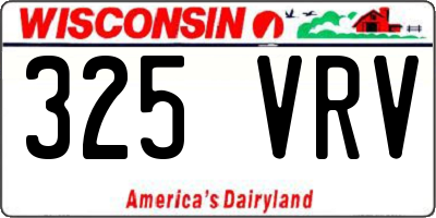 WI license plate 325VRV