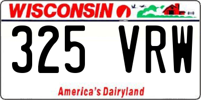 WI license plate 325VRW