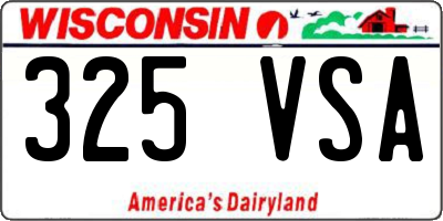 WI license plate 325VSA