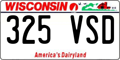 WI license plate 325VSD