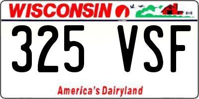 WI license plate 325VSF