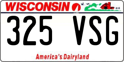 WI license plate 325VSG