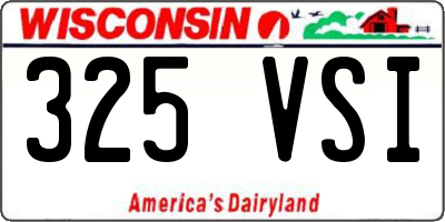 WI license plate 325VSI