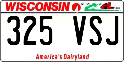WI license plate 325VSJ