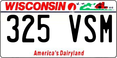 WI license plate 325VSM
