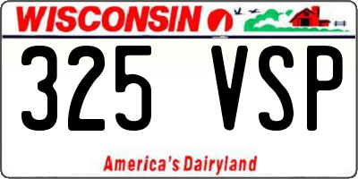WI license plate 325VSP