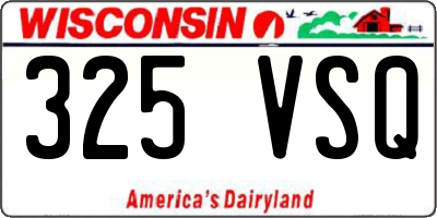 WI license plate 325VSQ