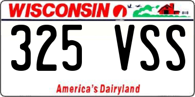 WI license plate 325VSS