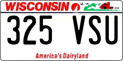 WI license plate 325VSU