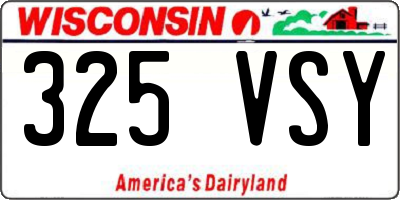 WI license plate 325VSY