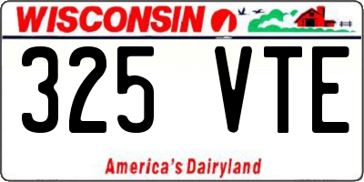 WI license plate 325VTE