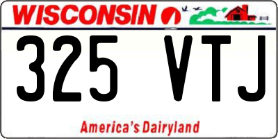 WI license plate 325VTJ