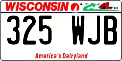 WI license plate 325WJB