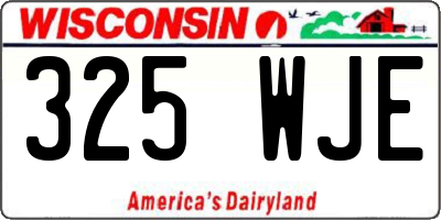 WI license plate 325WJE