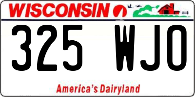 WI license plate 325WJO