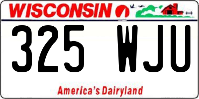 WI license plate 325WJU