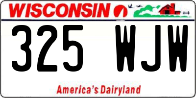 WI license plate 325WJW