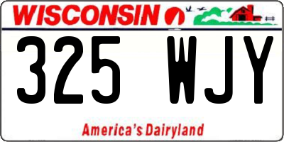 WI license plate 325WJY