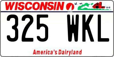 WI license plate 325WKL