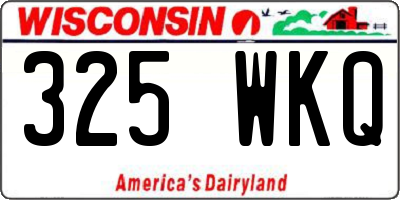 WI license plate 325WKQ