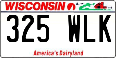 WI license plate 325WLK
