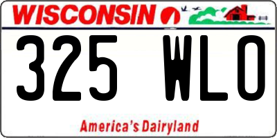WI license plate 325WLO