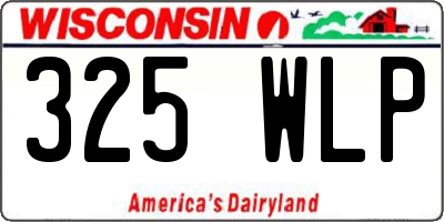WI license plate 325WLP