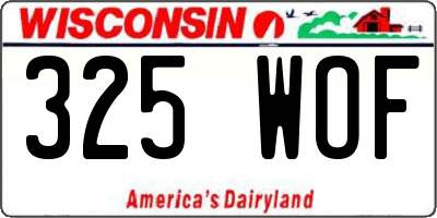 WI license plate 325WOF