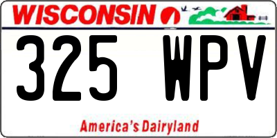 WI license plate 325WPV