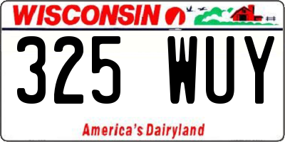 WI license plate 325WUY