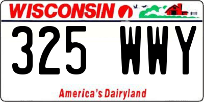 WI license plate 325WWY