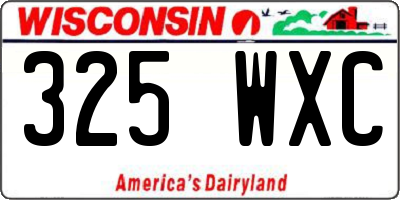 WI license plate 325WXC