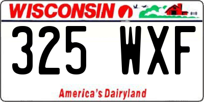 WI license plate 325WXF