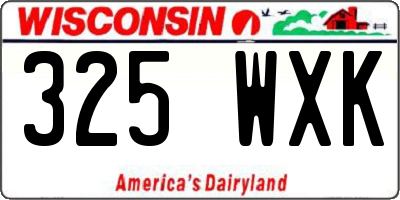 WI license plate 325WXK