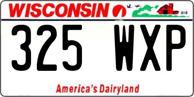 WI license plate 325WXP