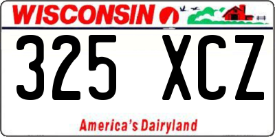 WI license plate 325XCZ