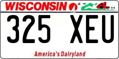 WI license plate 325XEU