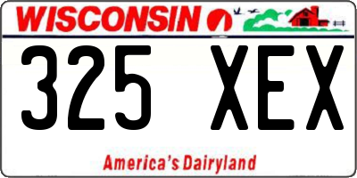 WI license plate 325XEX