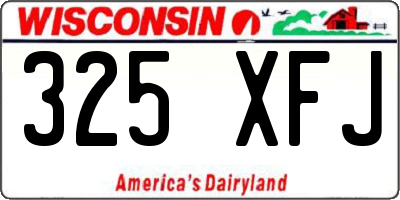 WI license plate 325XFJ