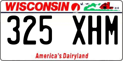 WI license plate 325XHM