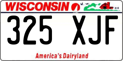 WI license plate 325XJF