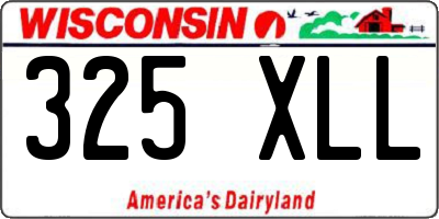 WI license plate 325XLL
