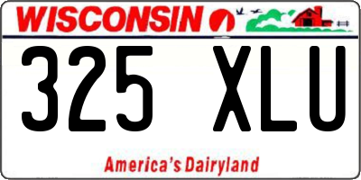 WI license plate 325XLU