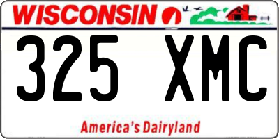 WI license plate 325XMC