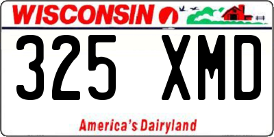 WI license plate 325XMD